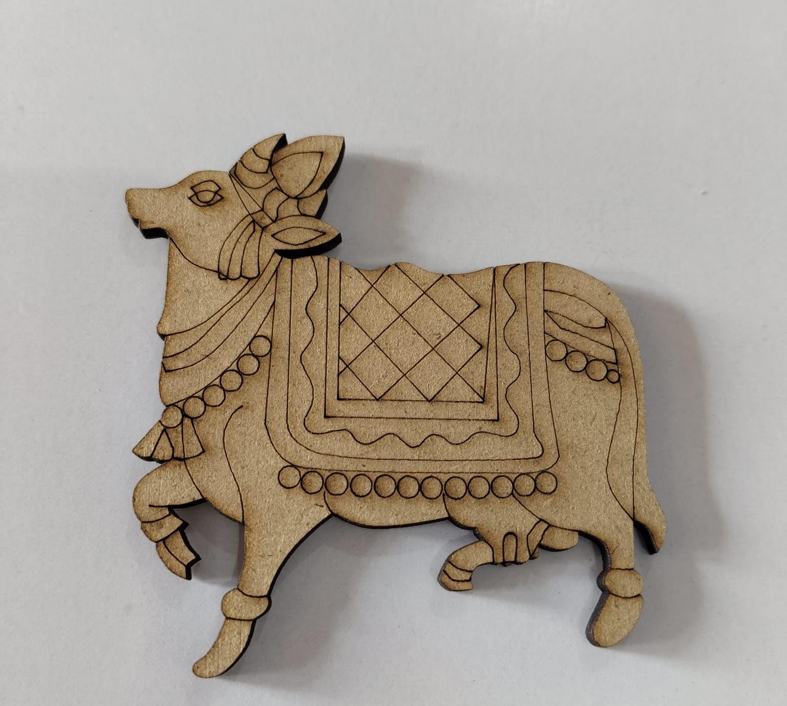 Craft Engine MDF Laser Cut Pichwai Cow, Wooden Cutout for Arts and Crafts, Decorative Shape Pack of 5 Pairs-image-11
