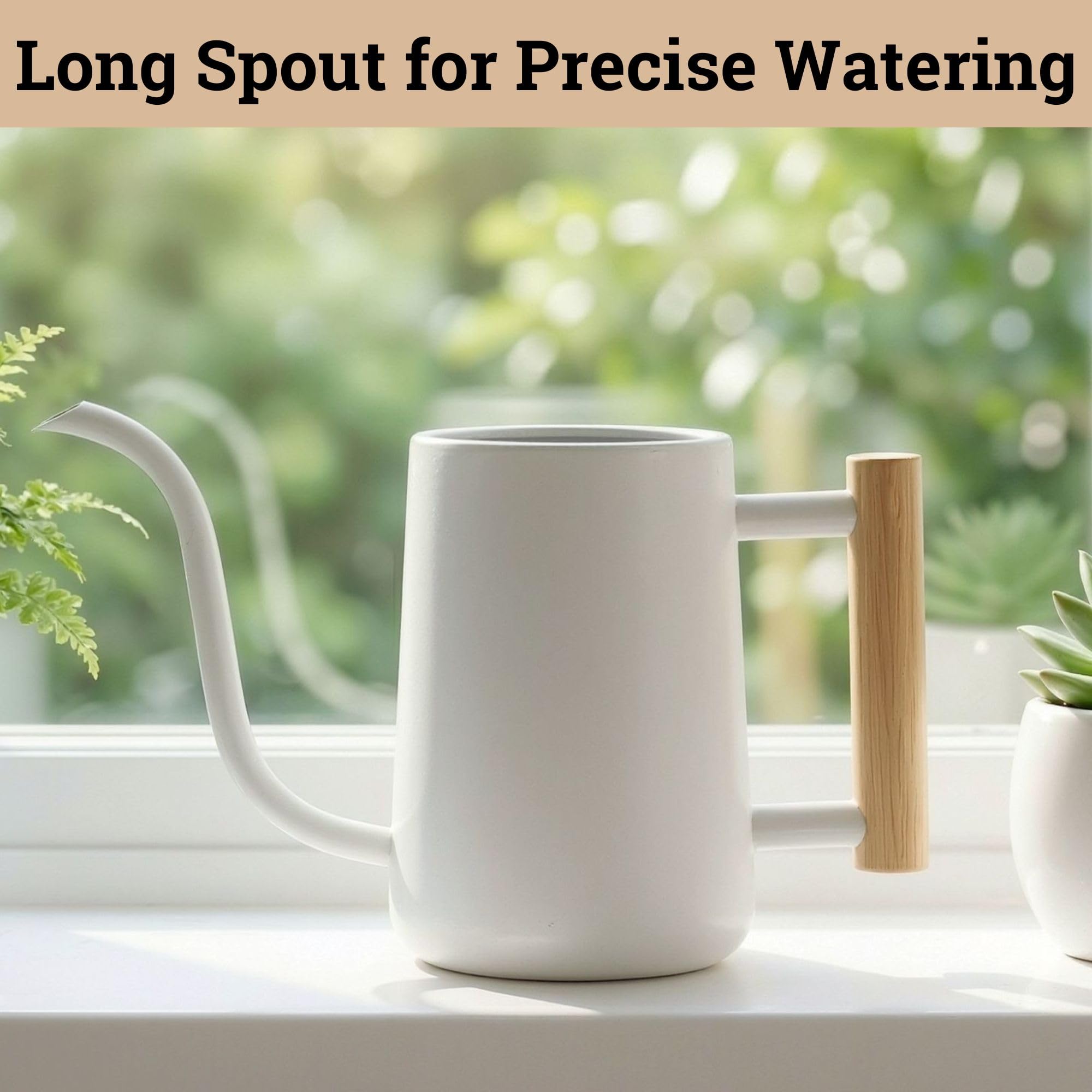 HB Design Co. Arrosoir d’intérieur avec Long Bec, 1 l, Blanc, pour Plantes d’intérieur, Adorable, de Petite Taille