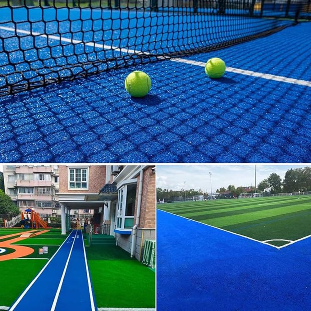 Blue Artificial Grass Rug Outdoor Anti Shedding Turf Mat,Synthetic Cuttable DIY with Drain Holes for Garden Patio Lawn, Blue, 59x118IN