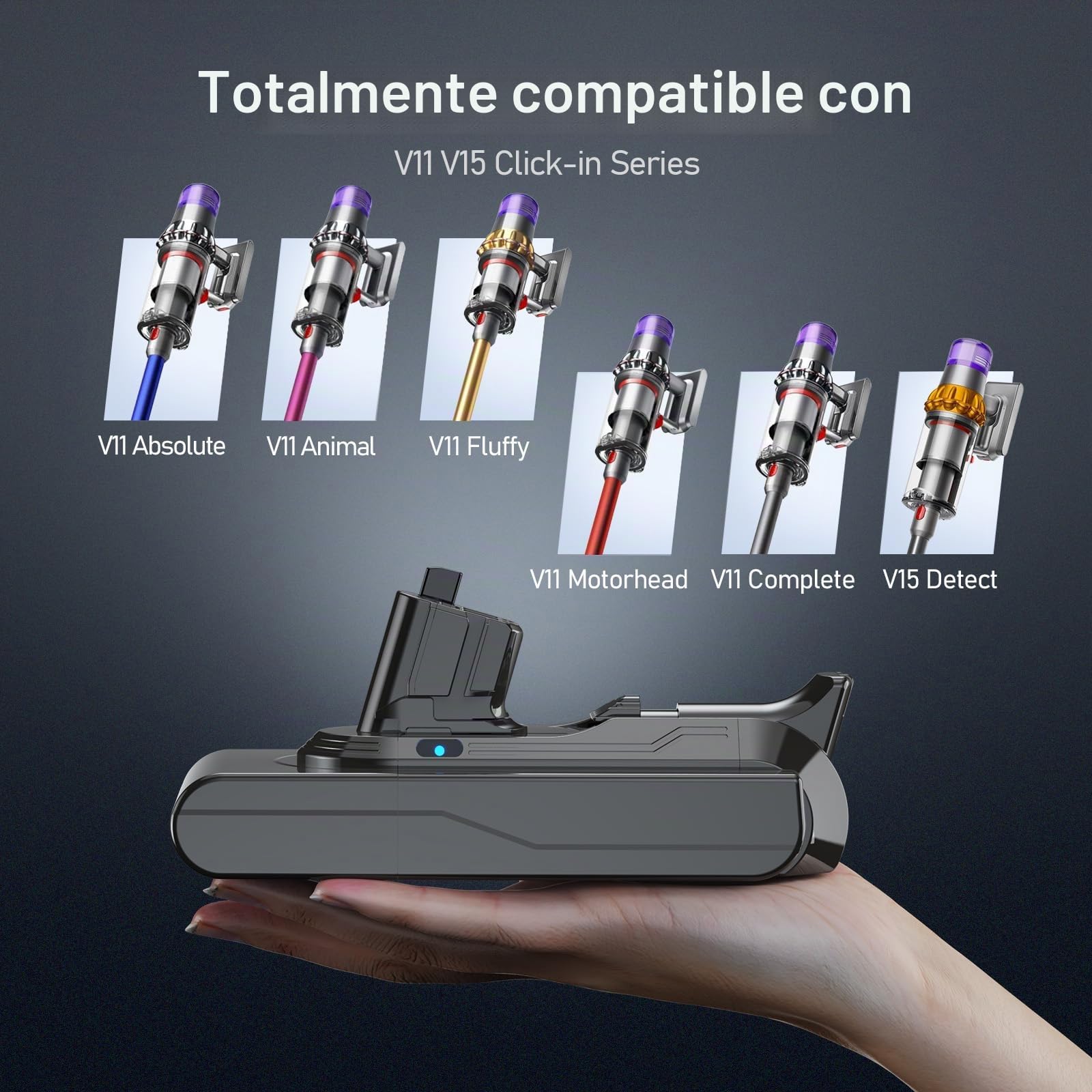 Morpilot Batería para Dyson V11, 7000 mAh Click-in Batería de Repuesto para V11 Absolute/V11 Extra/V11 Fluffy/V15 Detect
