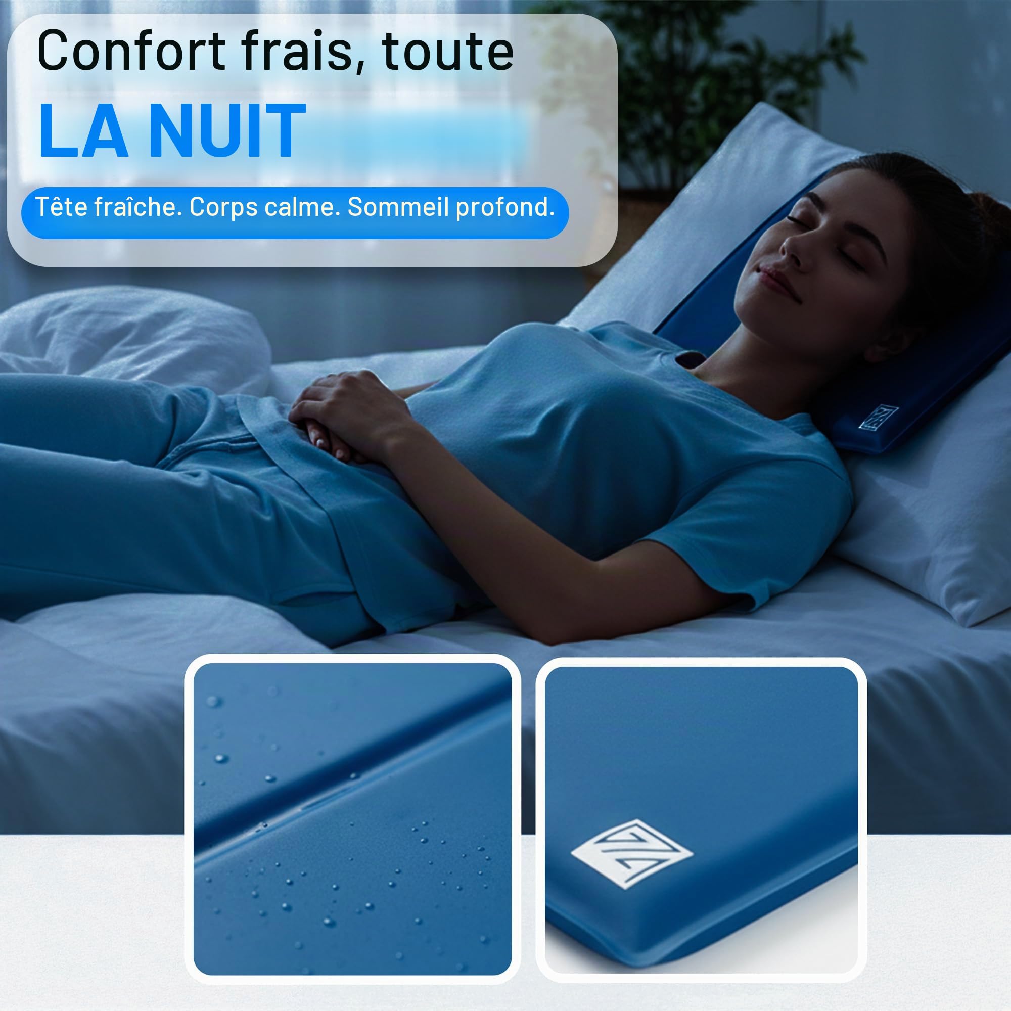 ZYBUX,Oreiller en gel rafraîchissant,Magic Multi-fonction Cool Jelly Pad Coussin Coussin Absorbe et Dissipe la chaleur, 2pk,30x40cm