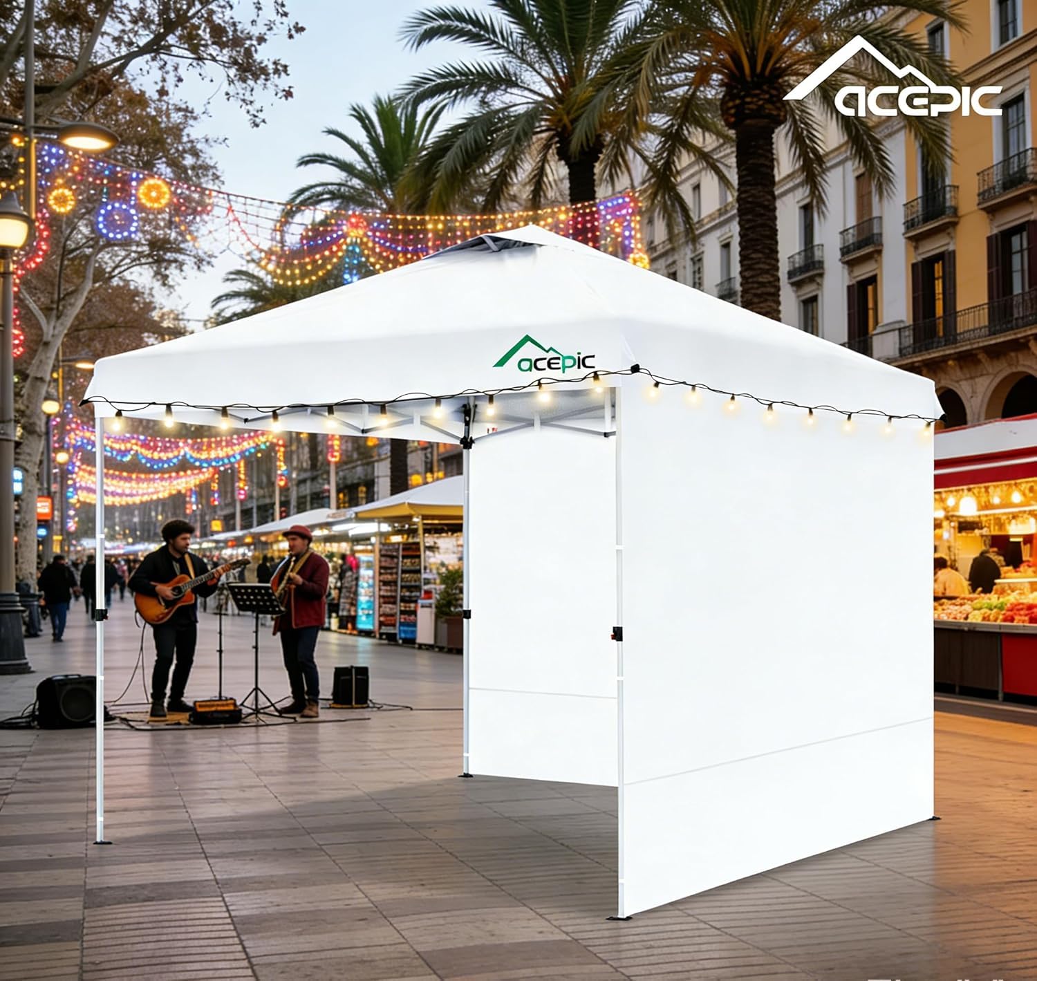 4 Pareti per Gazebo 3x3 Impermeabili e Anti-UV 99% - Teli Laterali per Tendone da Giardino, Colore Bianco (Solo 4 Parti Laterali, Senza Struttura)