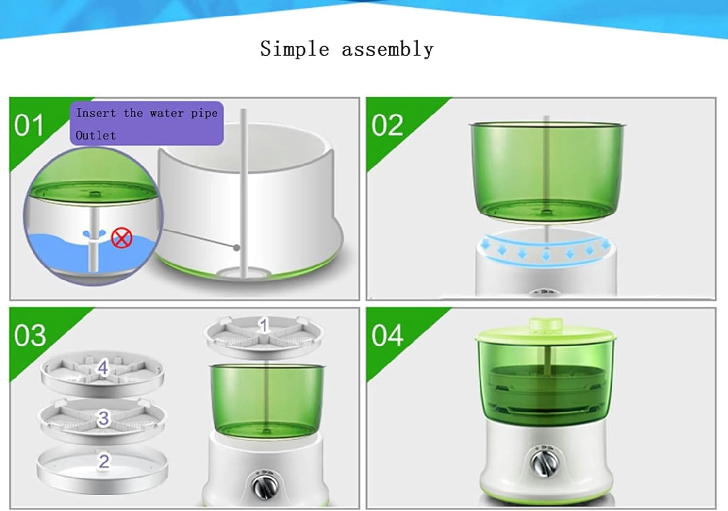 Seed Germination Kit, Automatic Bean Sprout Machine Intelligent Control Germination Incubator Rapid Growth Germination Machine-1/