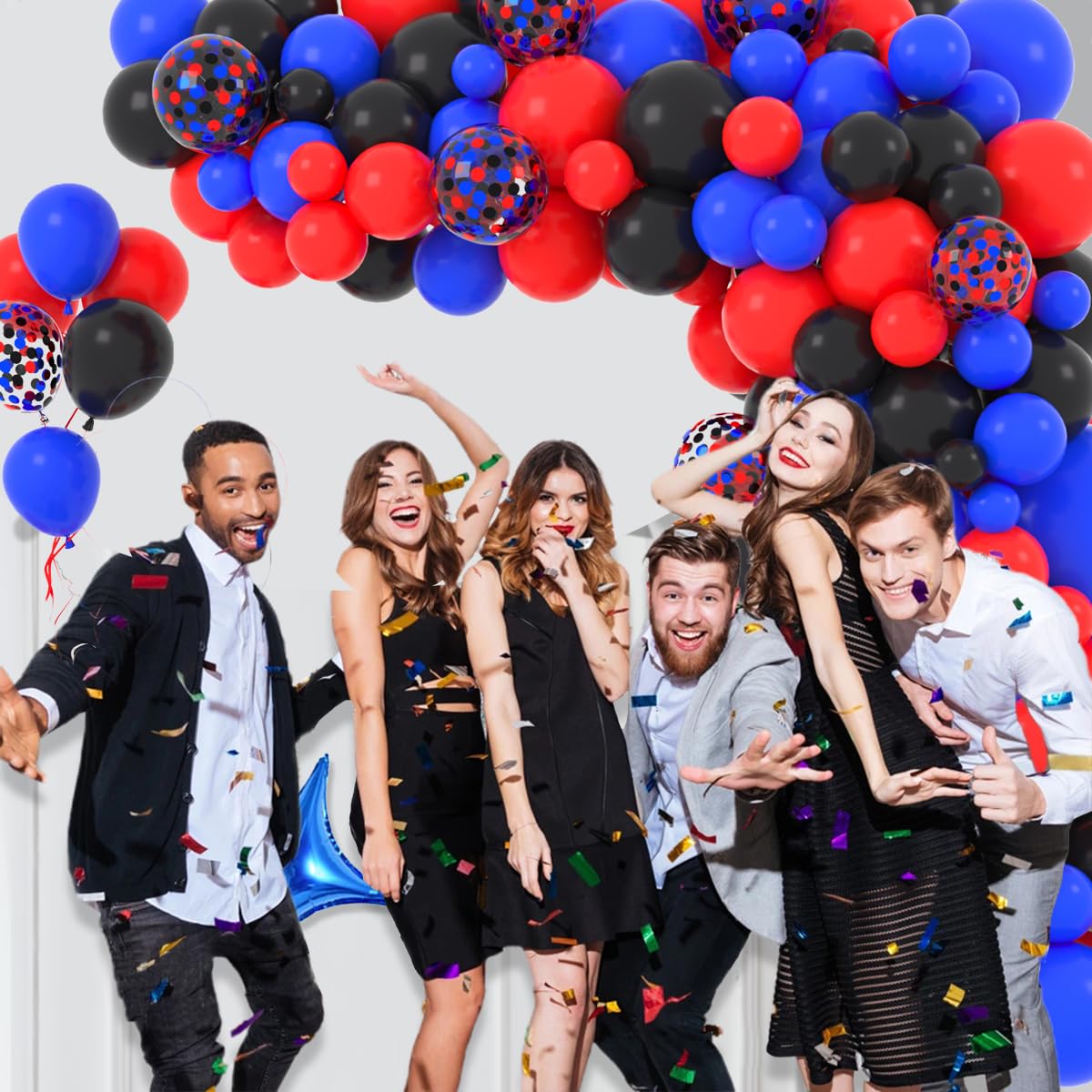 134PCS Black Red And Blue Balloons Arch Garland Kit, Spider Theme Balloon Arch For Men With Foil Balloons For Baby Shower Spider Theme Birthday Party Decorations - View #7