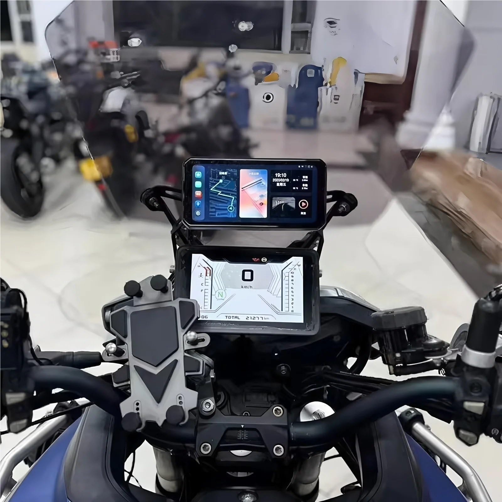 Uchwyt do nawigacji GPS Pasuje do motocykla QJMOTO SRT800 SRT800X Uchwyt na smartfon, uchwyt GPS, uchwyt nawigacyjny Motocyklowy uchwyt do nawigacji(QJMOTO LOGO)