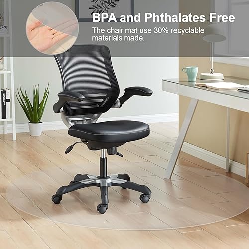 Vista 42 de Tapete para silla de oficina para suelos de madera dura, 20 x 24 pulgadas, antideslizante, suave, antideslizante, protector de suelo de madera dura