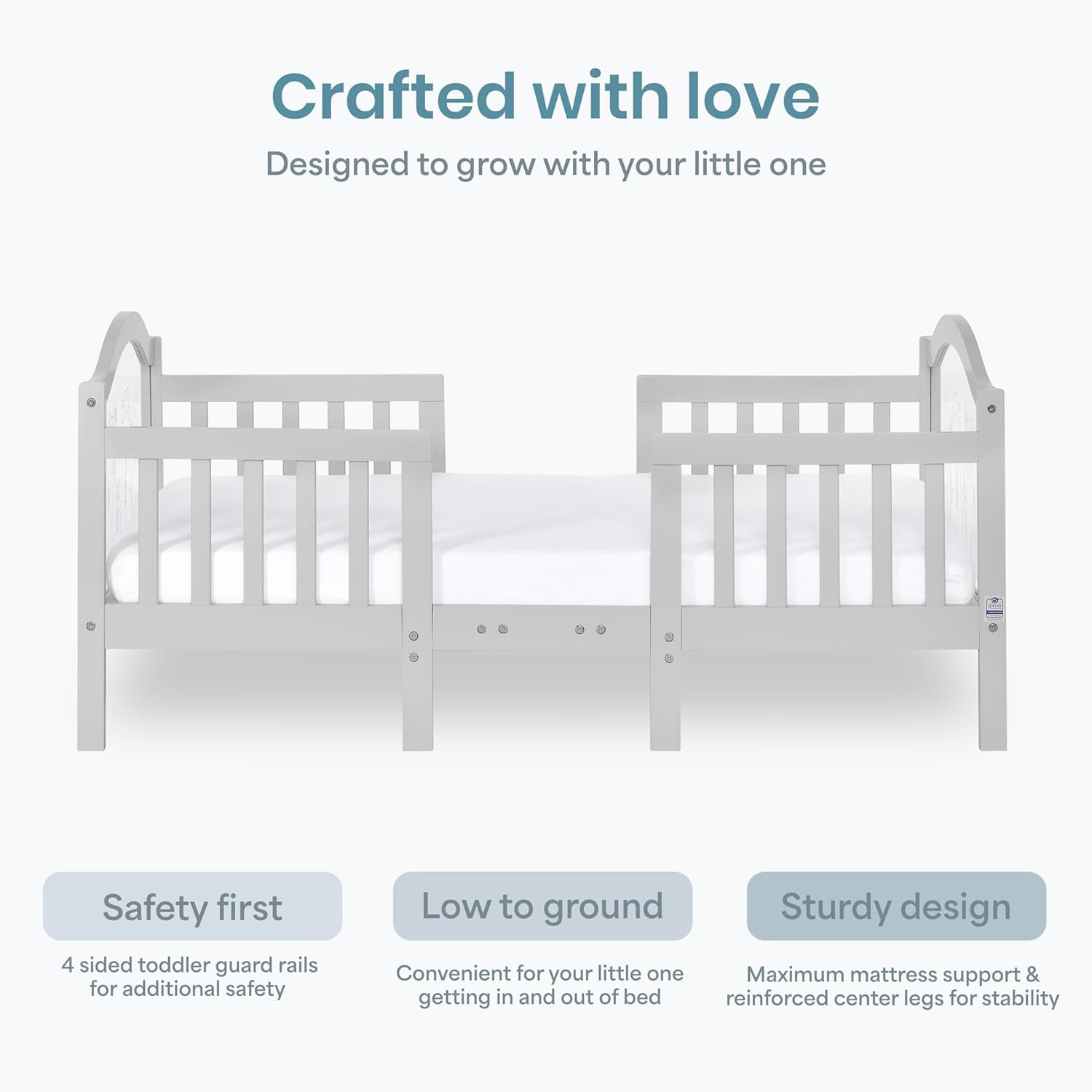 Dream On Me Rosie Toddler Bed in Grey