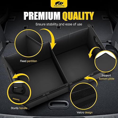 Miniatura 4 de MIKKUPPA Organizador de maletero de automóvil, organizador plegable de 75 litros para comestibles, organizadores de almacenamiento de maletero para