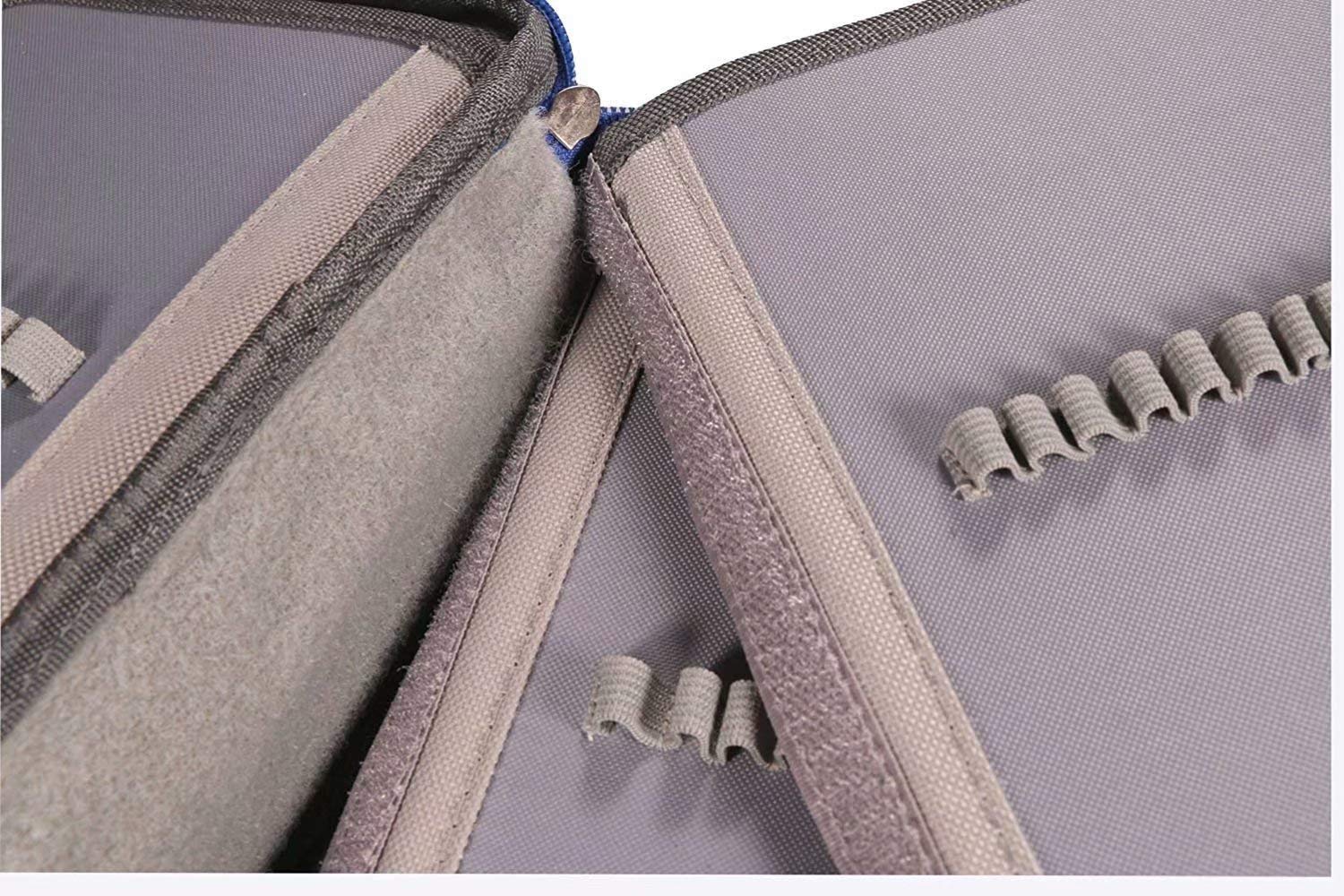 Omaloo Federmäppchen Mit 72 Fächern – Stifte-Organizer Mit Abnehmbaren Taschen, Reißverschluss, Blau