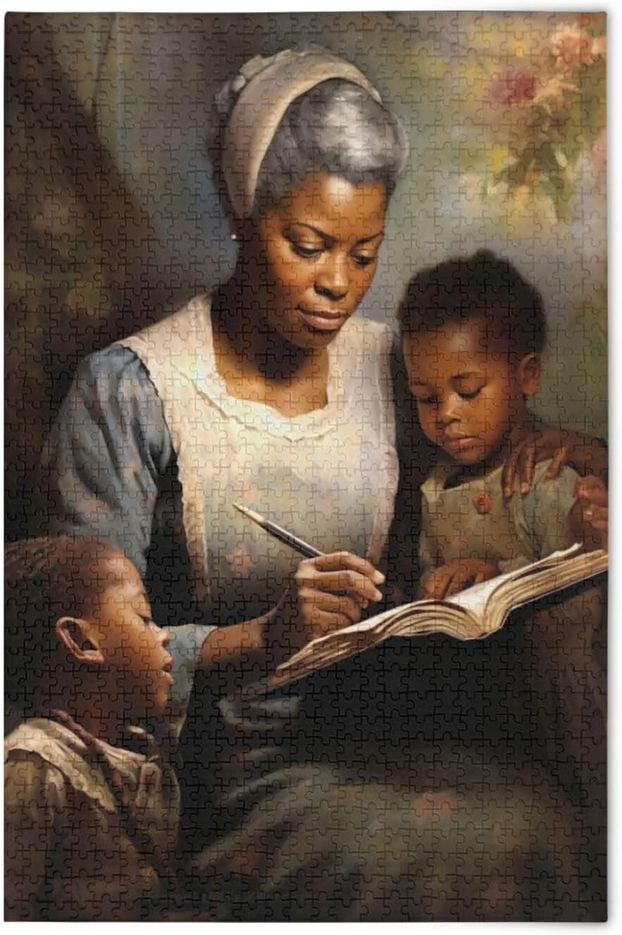Puzzles for Adults 1000 Piece African American African American Black Women Mother Boy Girl Readinglack Women Mother Boy Girl Reading Jigsaw Puzzles Adults Gifts Home Decor 202b2088