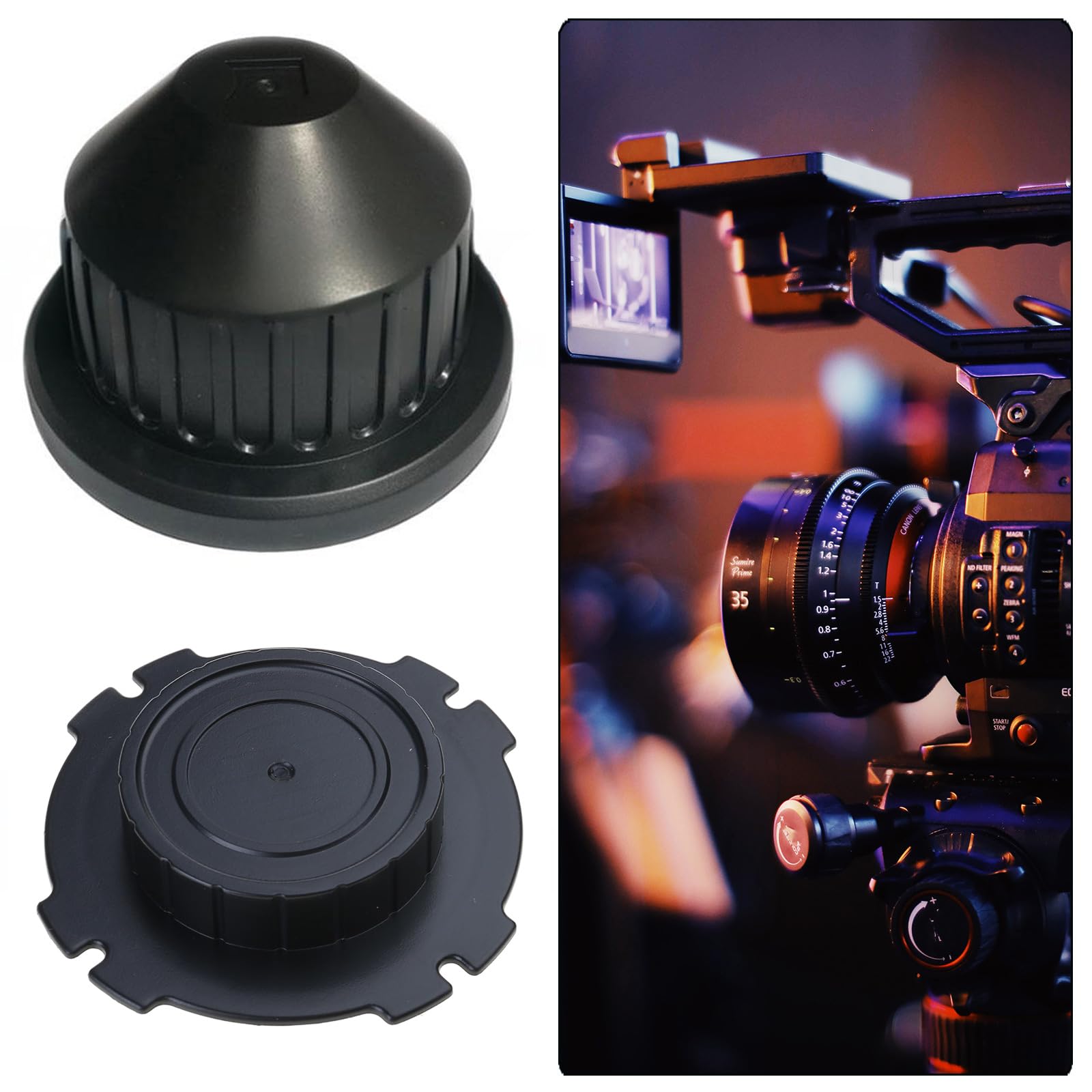 Ubxvamm PL Mount Cinemas Lens Caps, Durability ABS Body and Rear Caps for PL Mount Cameras Movie Lens