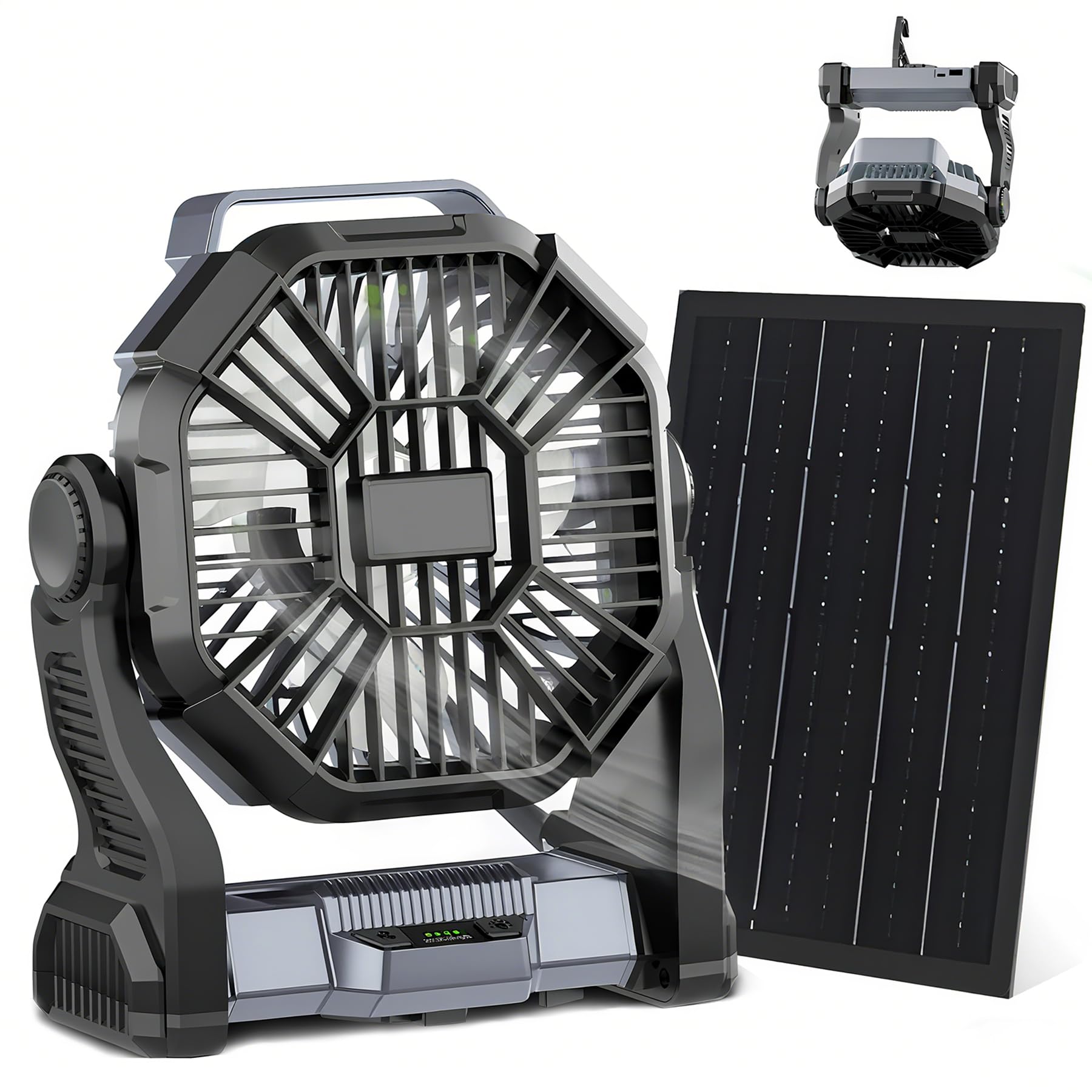 CONBOLA 25400mAh,Camping Fan, Portable Fans Rechargeable 9-Inch Battery Powered (180Hrs) LED Lantern, USB C Battery Beach Fan.