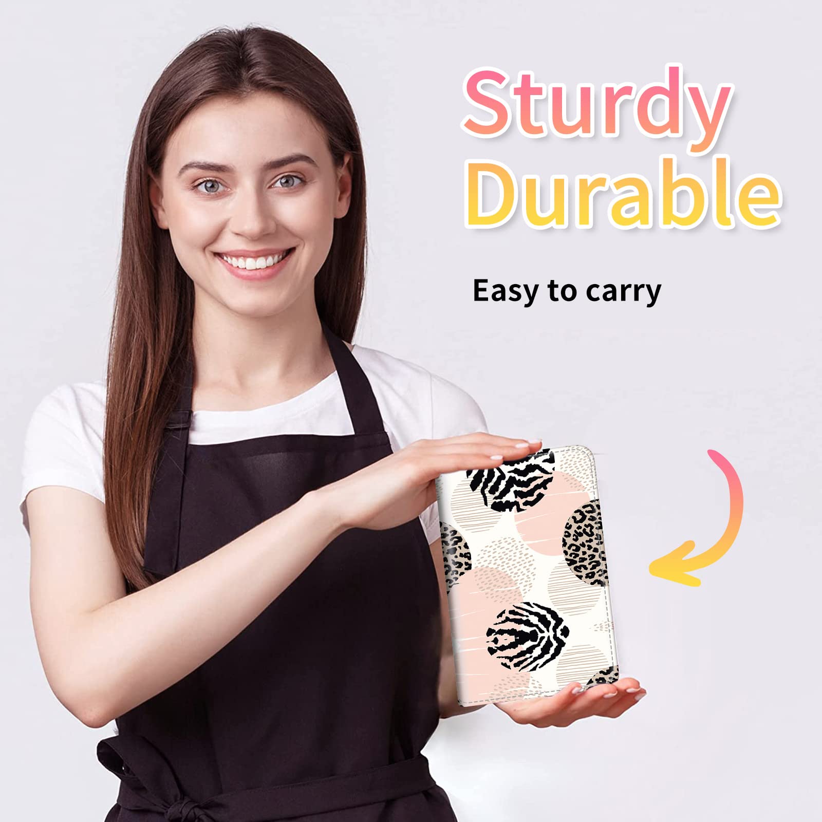 Server Book For Waitress,Waiter Book Server Wallet Fit Serving Aprons, Pu Leather With Ipper And 7 Large Pockets Pen Holder For Checks Pen Holder Personal Organizer Wallet,pink Leopard Print P 350123865