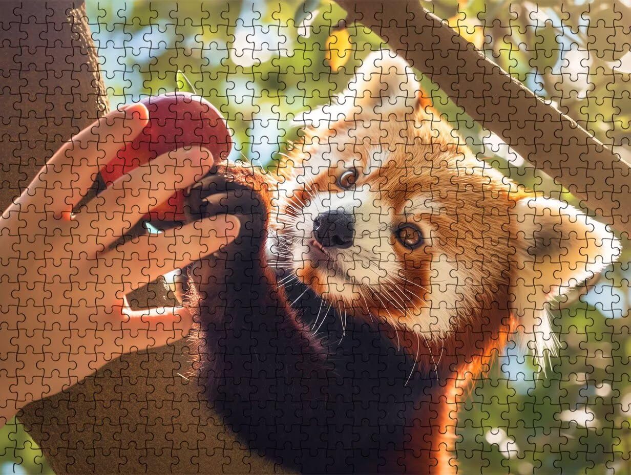 Puzzle 1000 sztuk dla dorosłych, puzzle mała panda urocza artystyczna puzzle, rodzinne kreatywne hobby dla dorosłych, najwyższej jakości drewniana układanka, do gry edukacyjnej wyzwania zabawki R4KH