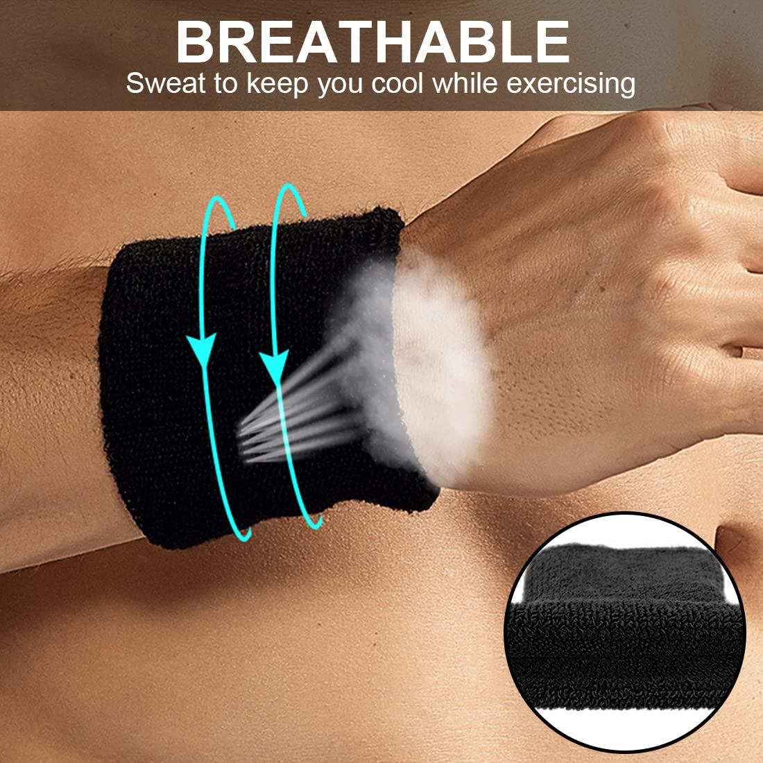 Paire De Bracelets Sport Absorbants Unisexe - Idéal Running, Gym, Tennis | Confort Et Liberté De Mouvement