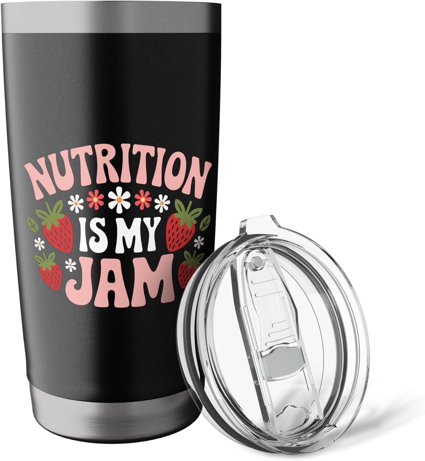 Nutrition Is My Jam Retro Funny Dietitian Straweberry Stainless Steel Insulated Tumbler image 5
