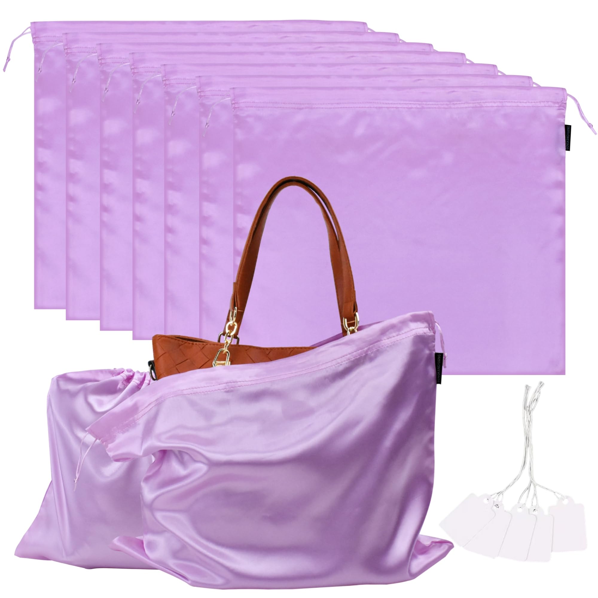 FEICHANGHAO 7 Pack Dust Bags for Handbags Storage Silk Cloth Bag With Drawstring Large Storage Pouch for Handbag Purse Shoes Boots
