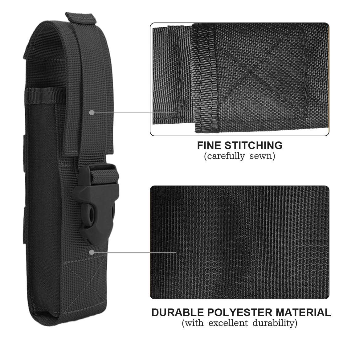 Funda de Linterna Táctica Universal Colgante Negra