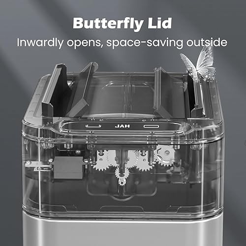 Miniatura 4 de ELPHECO Basurero de baño con tapa, papelera automática de 5.5 galones, cubo de basura de cocina de acero inoxidable, cubo de basura con sensor de