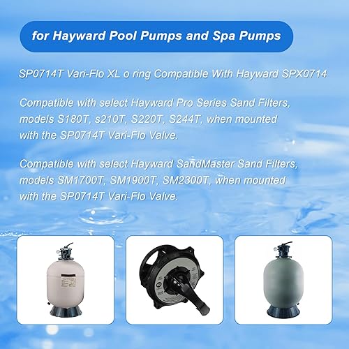 Miniatura 3 de SPX0714L Reemplazo para válvulas multipuerto Hayward y sistemas de filtro de arena Junta tórica, para modelos de válvula Hayward Vari-Flo XL SP0714T