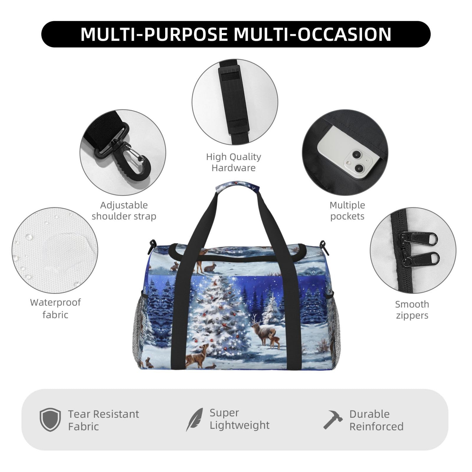 Świąteczna torba na ramię kobiety mężczyźni podróżna torba crossbody torebka torba na ramię torebki robocze codzienna torba hobo