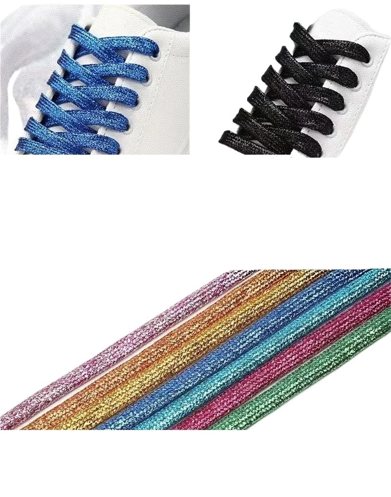 5 pares de cordones brillantes dorados y plateados for zapatillas, botas zapatos Para Sneaker