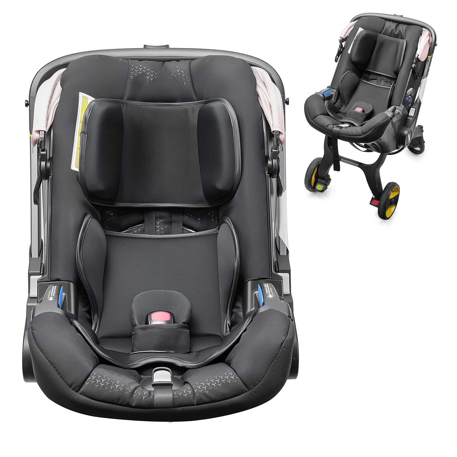 CoiiJoii Wkładka do fotelika samochodowego dla niemowląt kompatybilna z Doona, Graco, Safety 1st, Evenflo, Chicco, Britax. Wsparcie głowy i ciała.