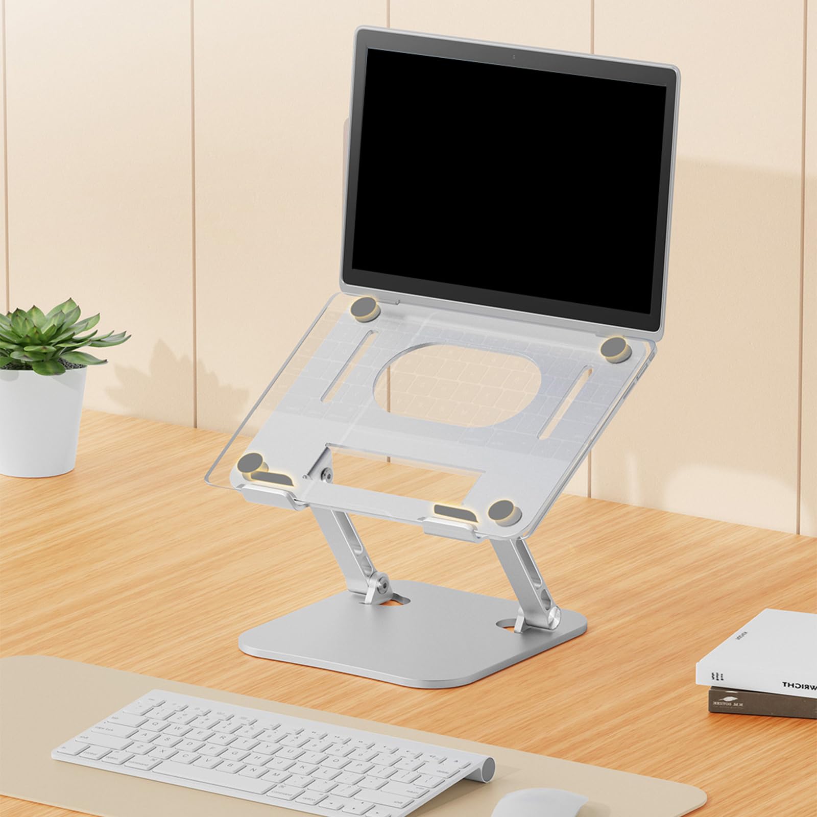 Soporte de escritorio para laptop con disipación de calor, soporte de refrigeración ajustable para portátiles de hasta 17 pulgadas, soporte ergonómico para portátil para uso doméstico y de oficina