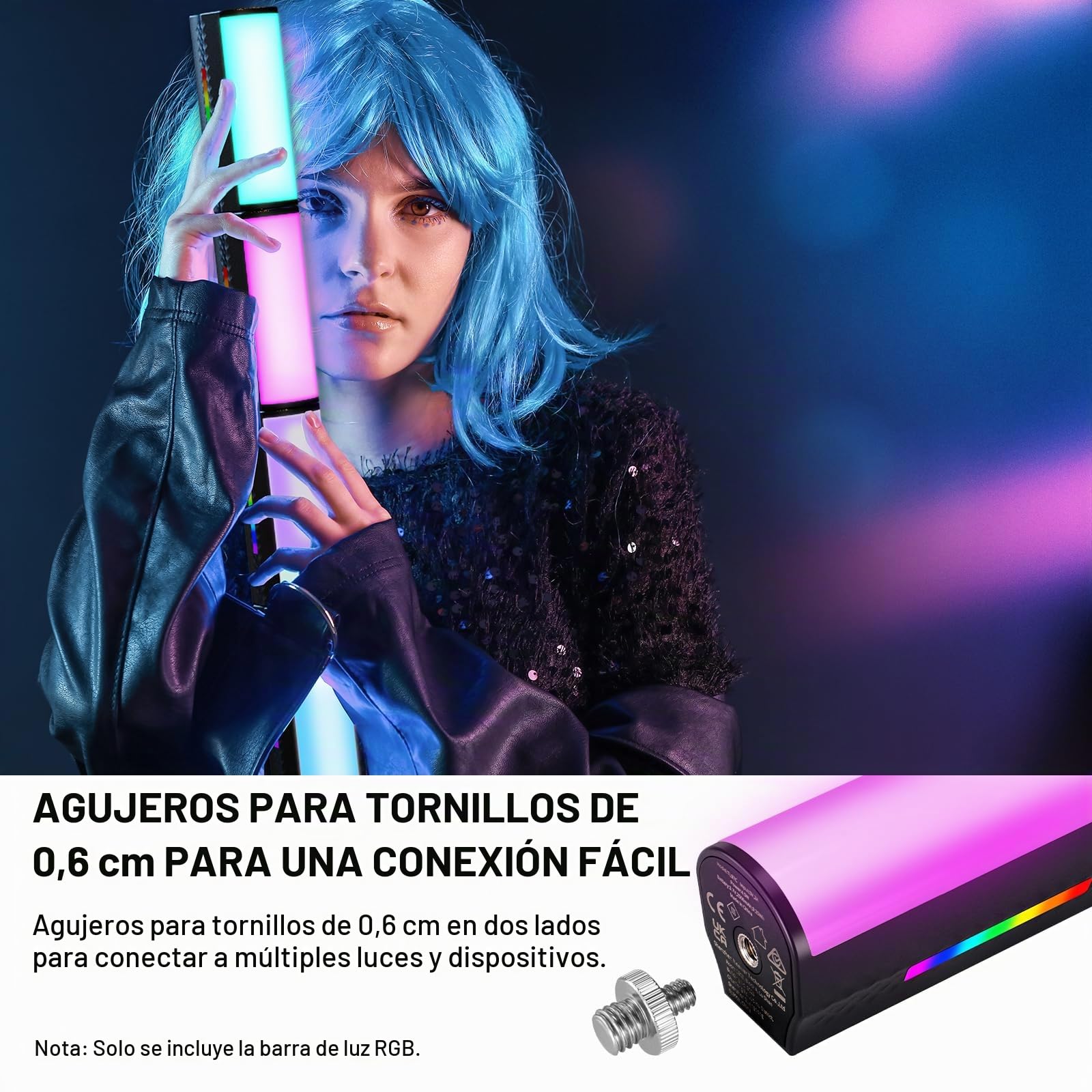 NEEWER Varita de Luz Magnética [Paquete de 2] con App Control, 360° Todo RGB Mini LED Video Barra Luz 2500K~8500K Regulable CRI 97 con Batería 2550mAh, 17 Escenas para fotografía Vlog TikTok, TL97C