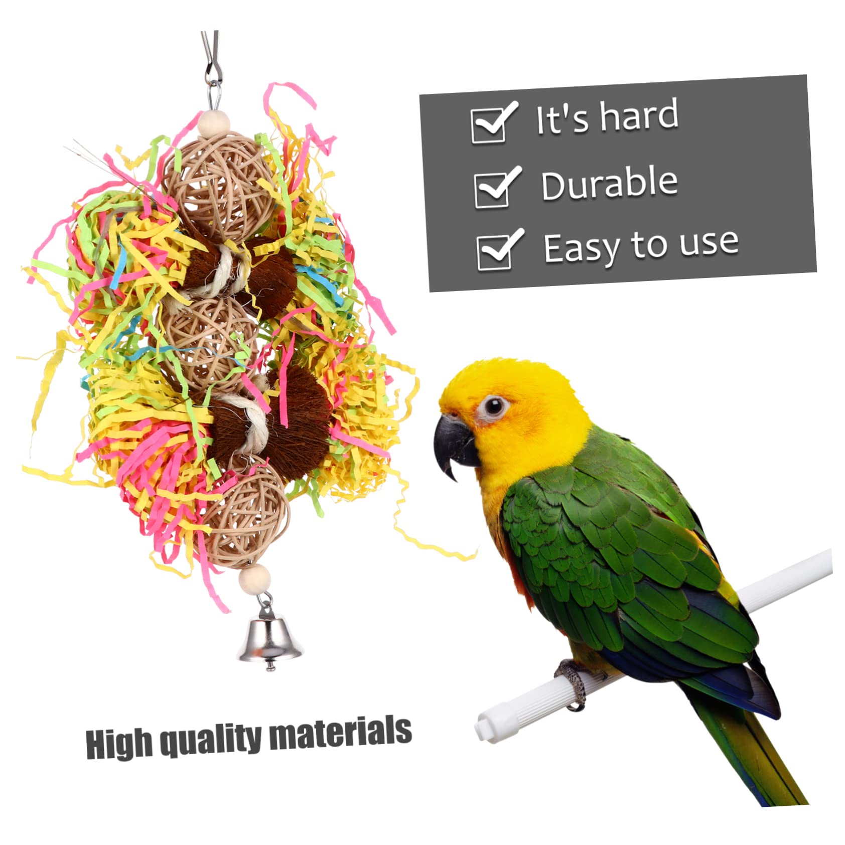 Yardwe 6piezas Juguetes para Aves De Lijado Accesorios Colgantes para Jaulas De Periquitos y Juguetes De Masticación Interactivos para