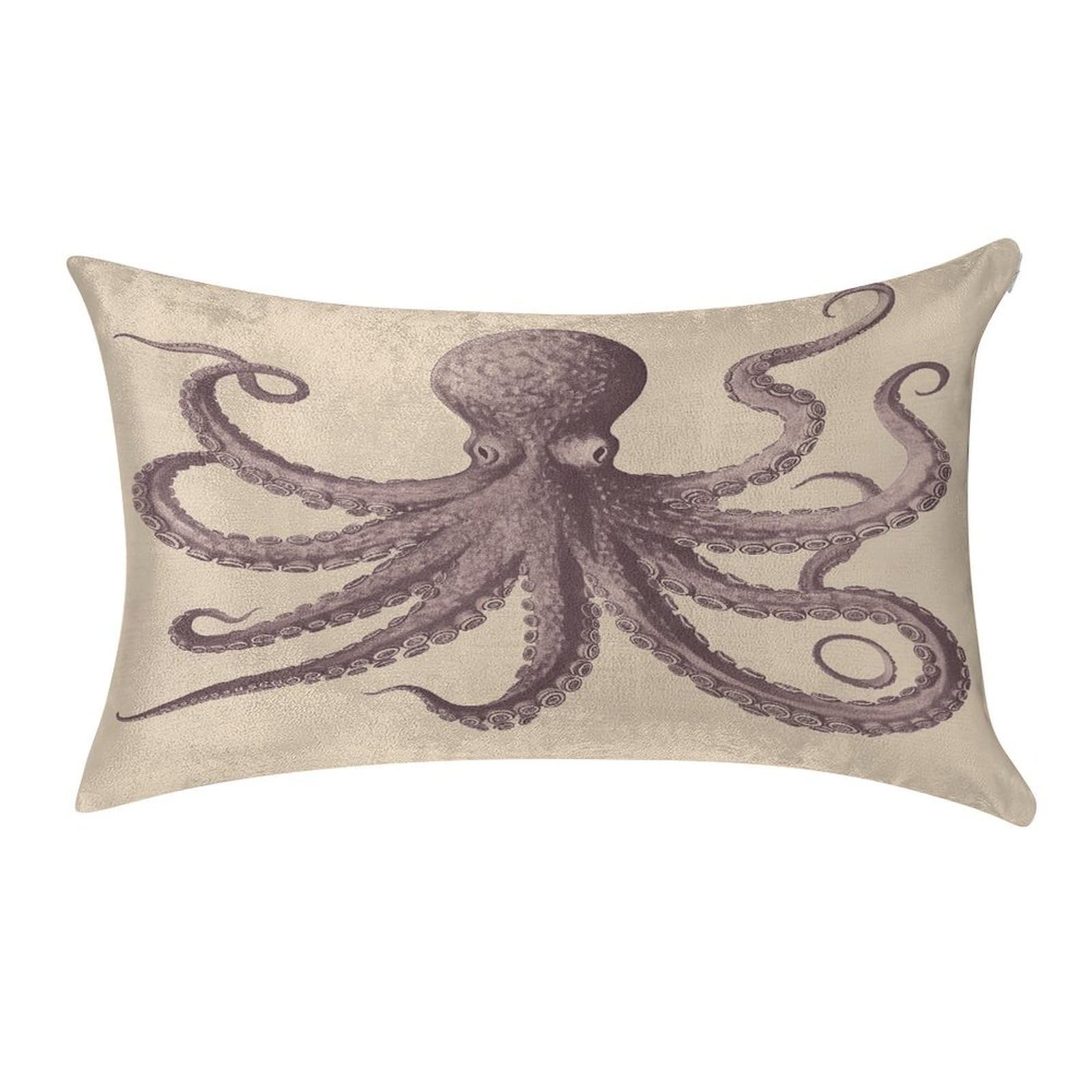 MUSM Vintage Octopus Pillow Case 12"X20" Luxury Velvet Throw Pillow Cover Fade Resistant Cozy Soft Pillowcases Pillow Protector Pillow Shams Lumbar Pillow Shells for Home&Gifts