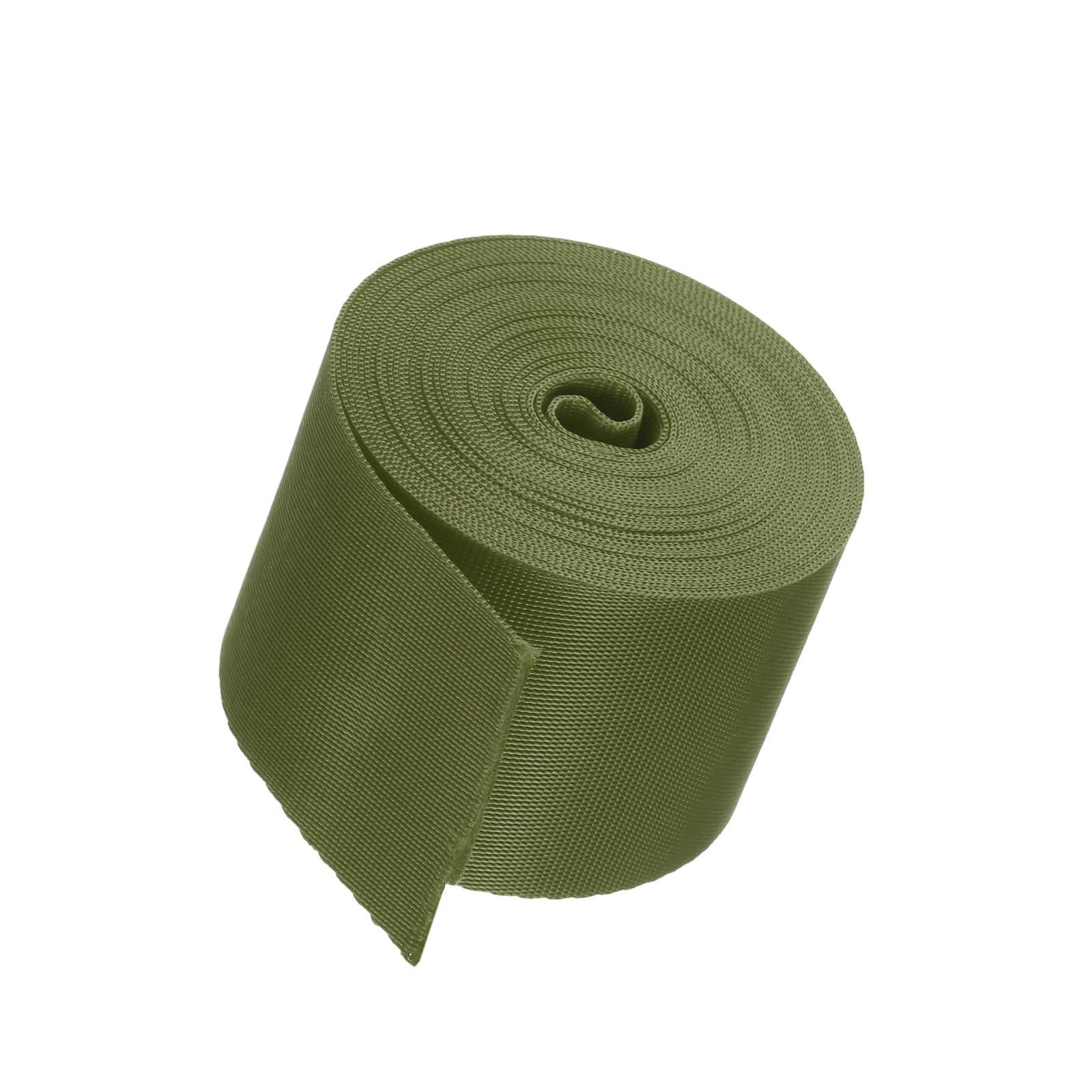 Unifizz Flat Nylon Webbing Strap – 2 Inch x 5 Yards Army Green, Abrasion-Resistant for Pet Leashes, Bag Handles, Furniture Repair & Garden Ties