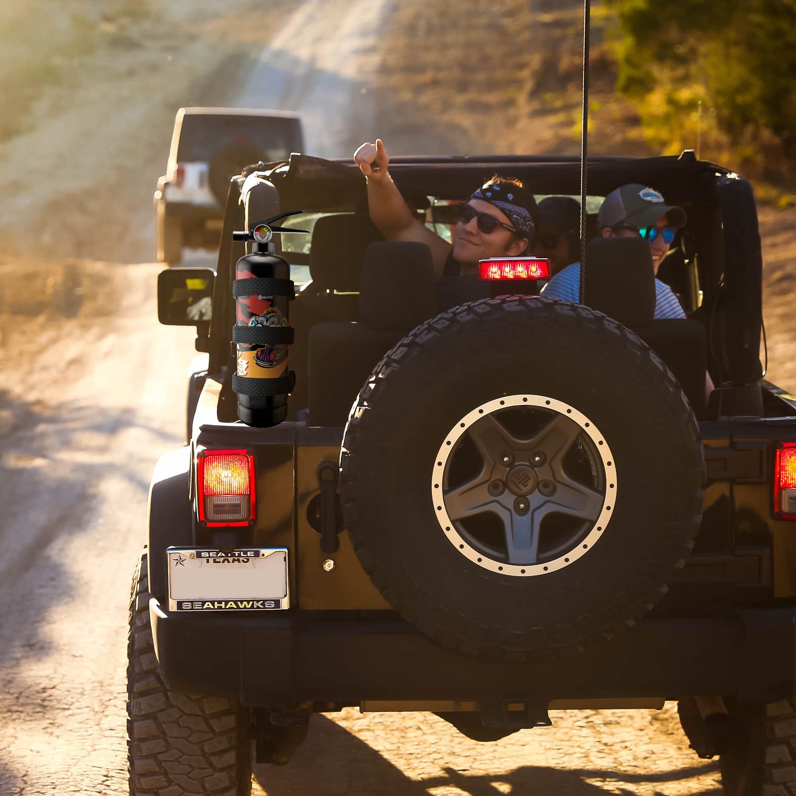 JUMPLAWN Feuerlöscher Halterung Für Auto - Verstellbarer Halter Für Kofferraum, Einfach Zu Installieren