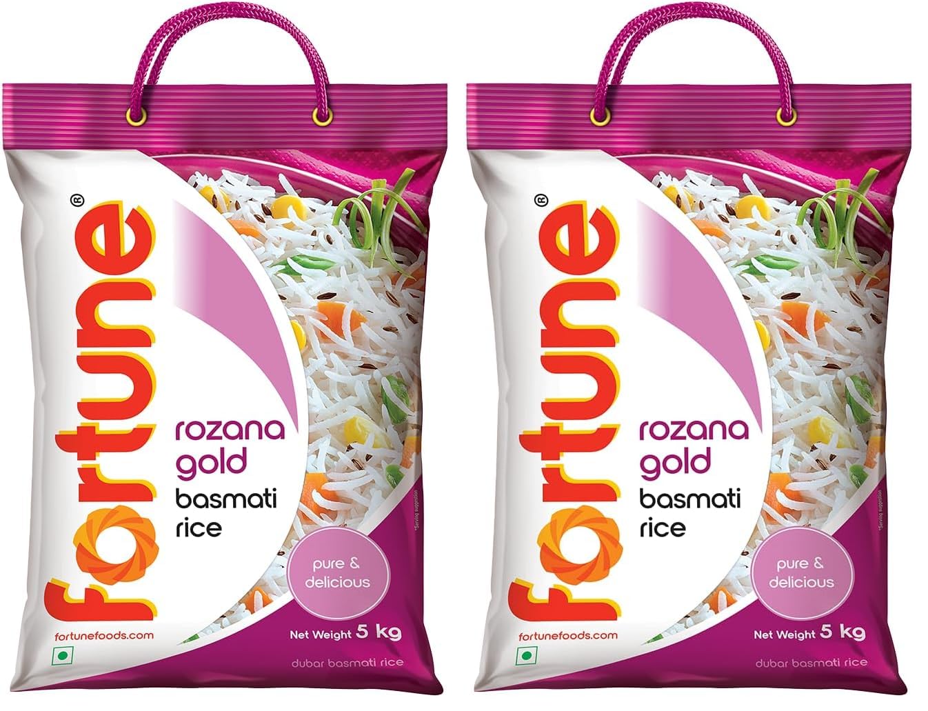 Fortune Rozana Gold Basmati Rice 5Kg | Cooked grain upto 15 mm | Fluffy, Non-Sticky Rice | Everyday Basmati Rice (Pack of 2)-image-44