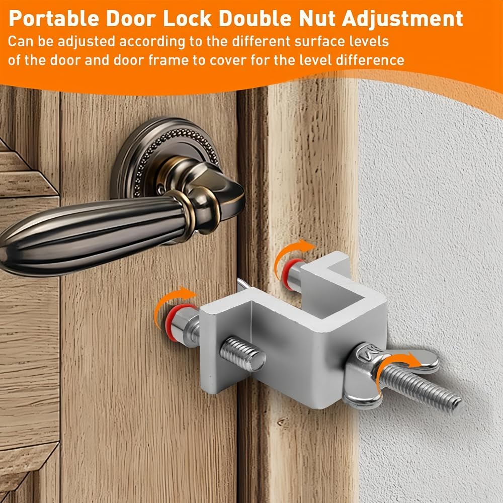 Yuchengxiang Portable Home Security Lock, Travel Door Locker, Anti Theft Safety Privacy Lock for Home (Silver) - Image 2