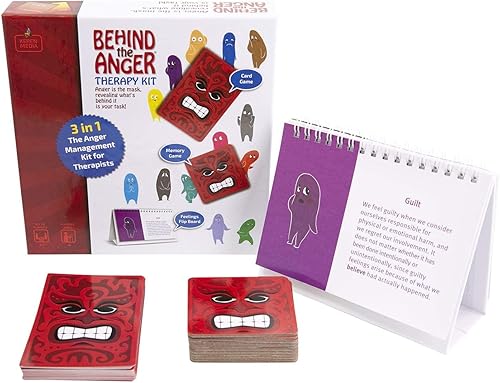 Behind the Anger Kit de terapia  Herramientas de consejería y manejo de la ira para niños y adolescentes  Juegos de CBT y juegos de mesa de terapia