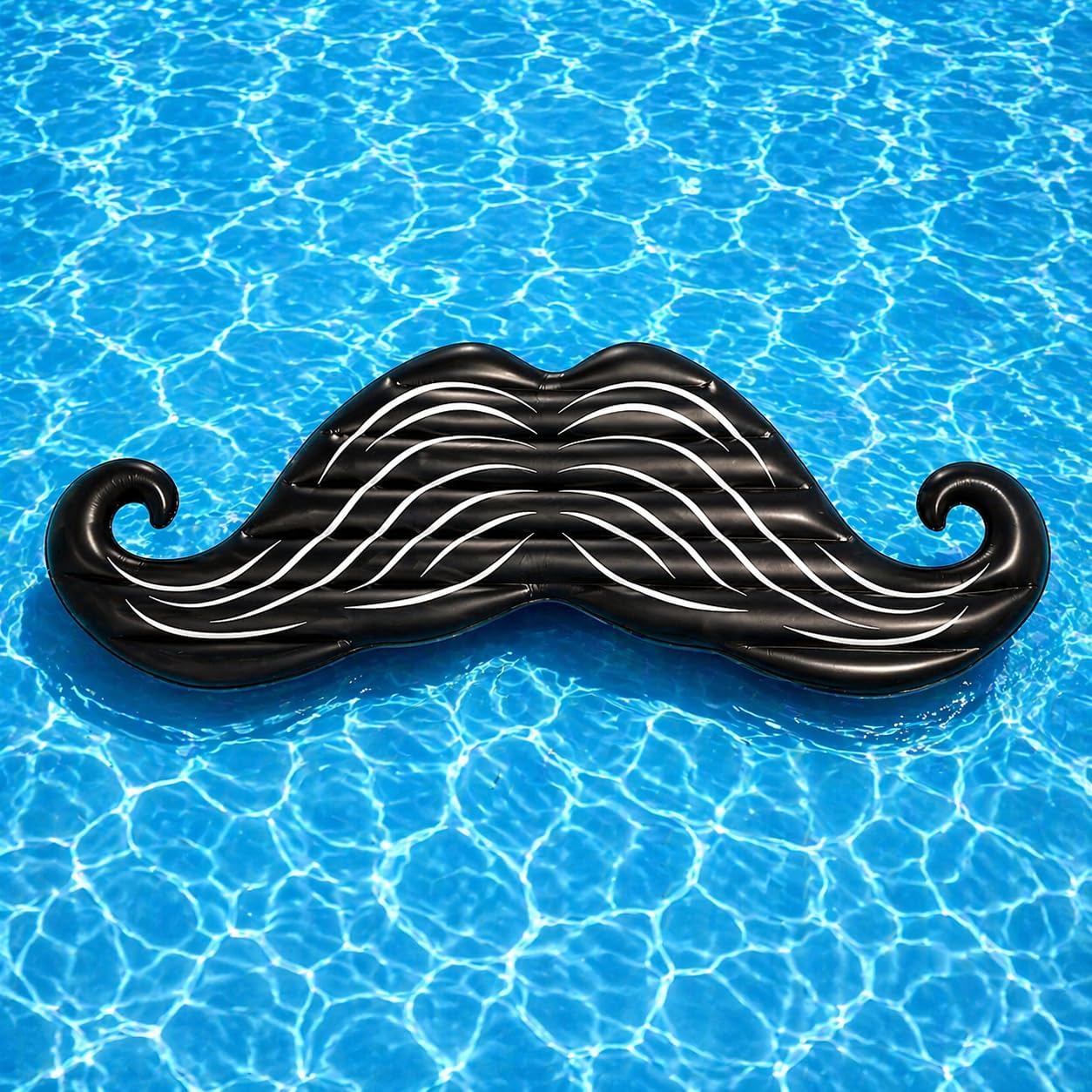Coconut Outdoor Handlebar Mustache Pool Float – Giant 8-Foot Inflatable Raft – Durable Long Lasting Lounge Tube and Water Toy – Fun Decoration for 70s & 80’s Parties, Events – Ages 8+ Years