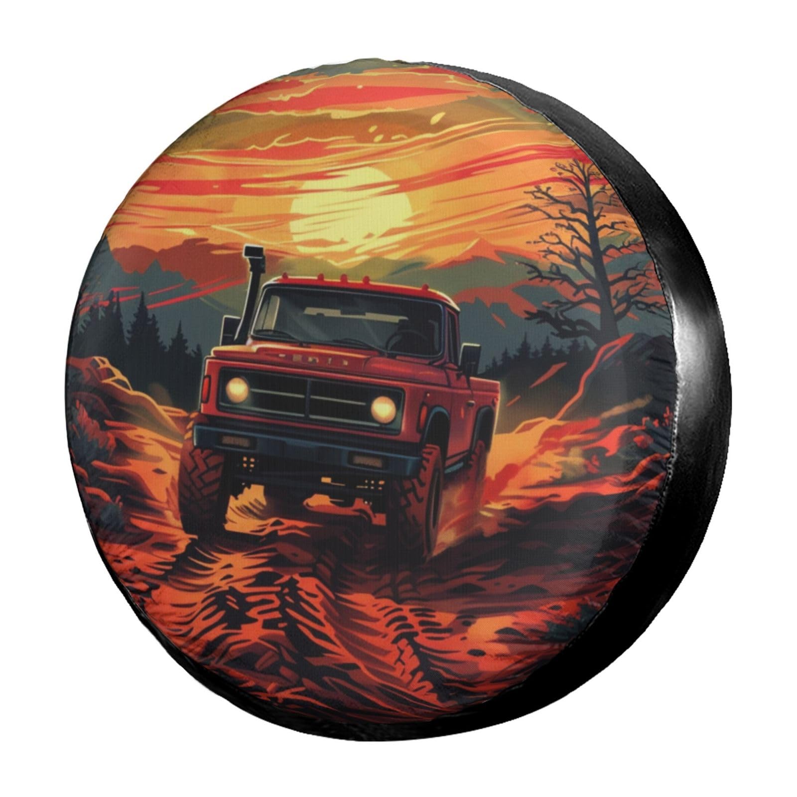 Dujiea Military Tactical Star Spare Tire Cover with Backup Camera Hole, Universal Wheel Tire Cover Tire Protectors for Jeep Trailer RV Van SUV Truck Camper and Many Vehicle 17inch — view 34