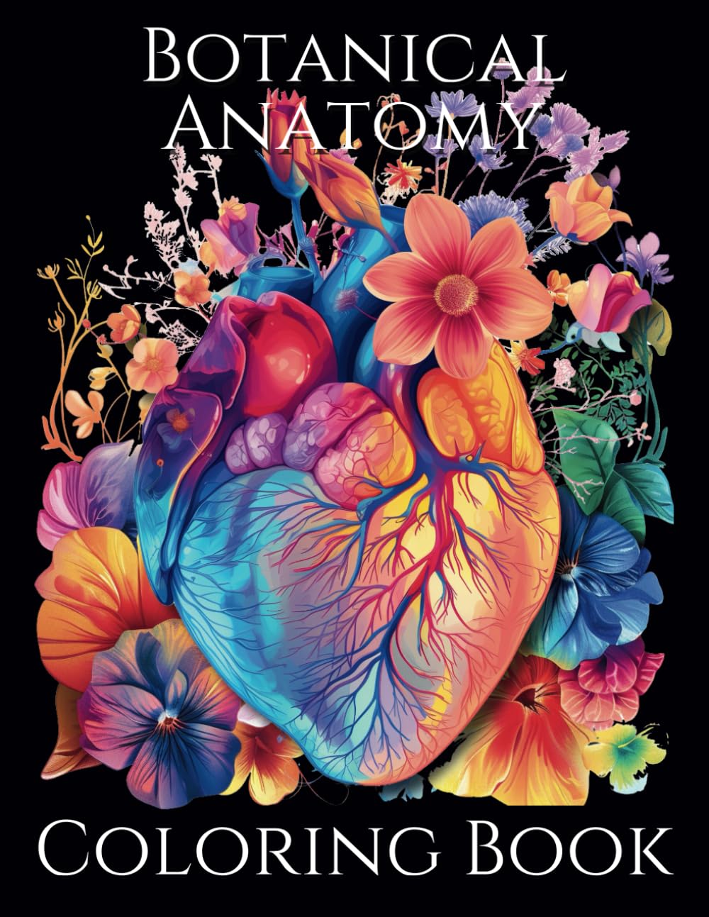 Botanical Anatomy Coloring Book: Detailed Coloring Pages With Flower Elements Intertwined with Human Anatomy; Heart, Brain, Lungs, and More! | Stress Relief and Anxiety Reducing!