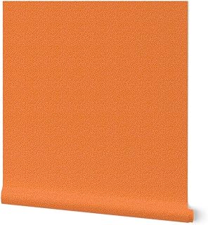 Peel & Stick Wallpaper Swatch - Dots Orange Magical Mushroom Garden Baby Dot Custom Removable Wallpaper by Spoonflower