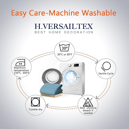 Miniatura 6 de H.VERSAILTEX Funda de futón reversible repelente al agua, ancho de asiento de hasta 70 pulgadas, lavable, protector de muebles de 2 pulgadas, correa