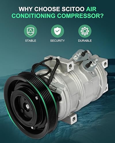 Miniatura 1177 de SCITOO CO 10739C - Compresor de CA compatible con Honda Element 2.4L 2003 2004 2005 2006 2007 2008 2009 2010 2011