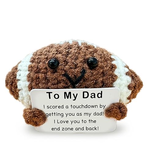 Mini Handmade Crochet Football Birthday Gift for Dad, Emotional Support