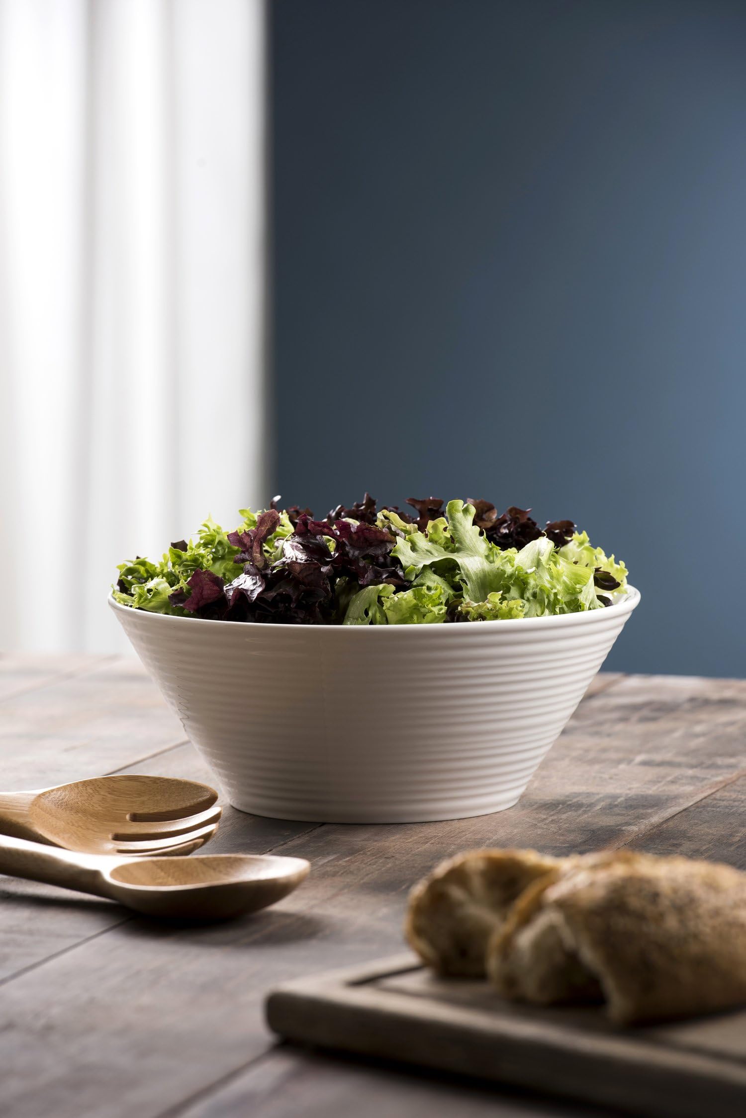 Belleek Living Ripple Salad Bowl & Servers