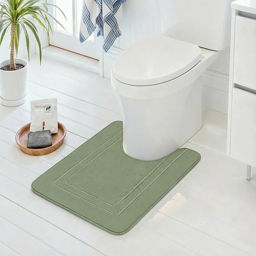 Miniatura 18 de Cupic Cupid Tapete de baño de espuma viscoelástica súper suave, tapete de baño negro antideslizante para suelo de baño, alfombras lavables a máquina