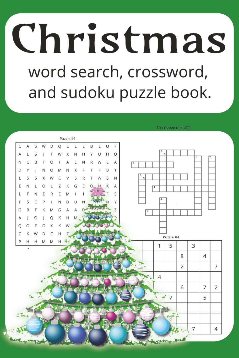 Christmas Word Search, Crossword, Sudoku Puzzle Book: Word Search, Crossword, Sudoku Puzzles for Holiday Christmas Fun | 6x9 | multi-puzzle | Easy to read | Fun and Enjoyable