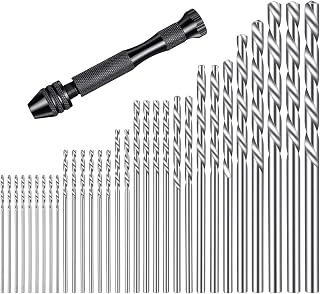 cobee 31 Pcs Hand Drill Bit Set, Micro Twist Drill Bits with 0.5-3mm Precision Pin Vise Drills Precision Pin Vise Hand Drills Set for Delicate Manual Work Craft Carving DIY Woodworking