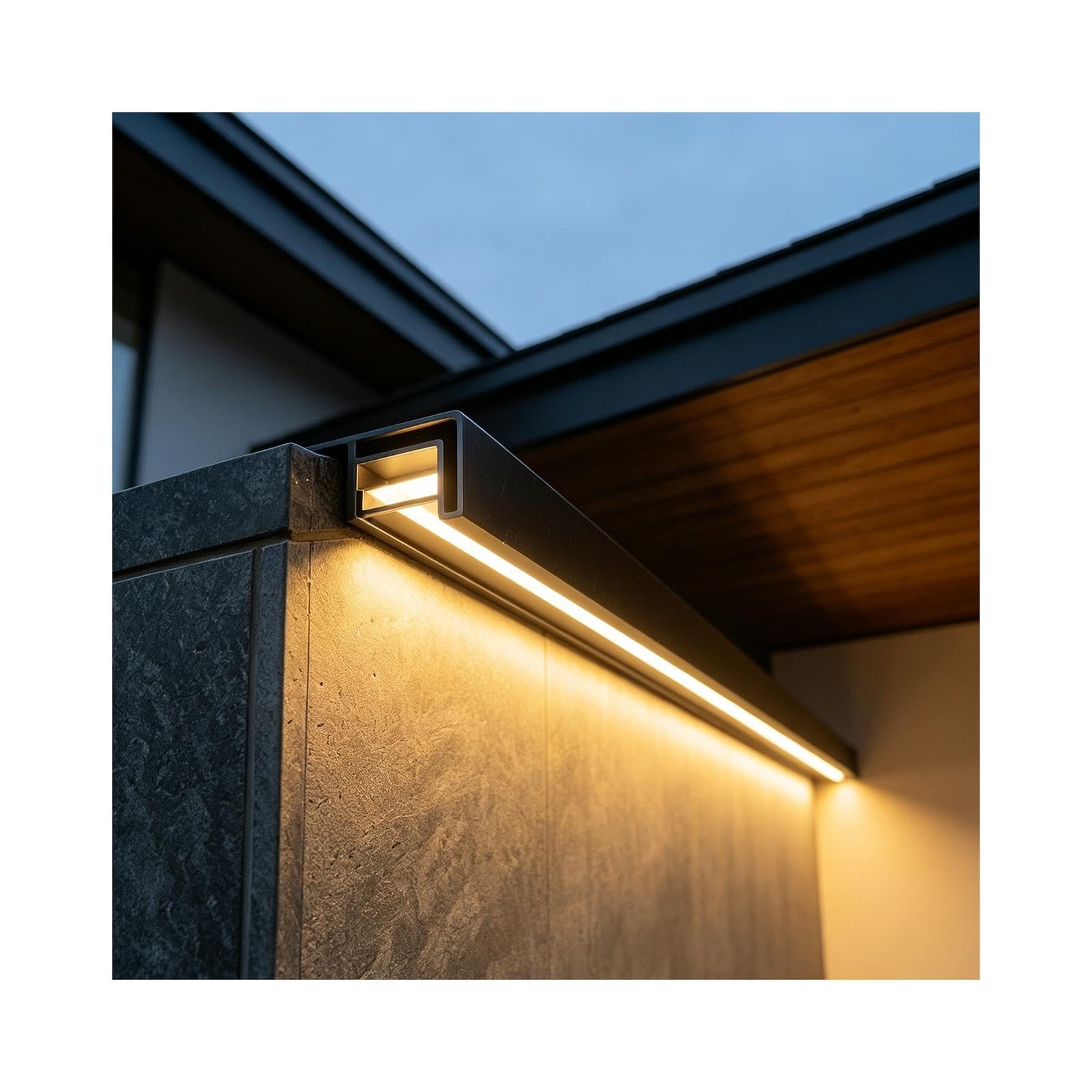 Czarny aluminiowy rozdzielacz deszczowy LED, odporny na pogodę