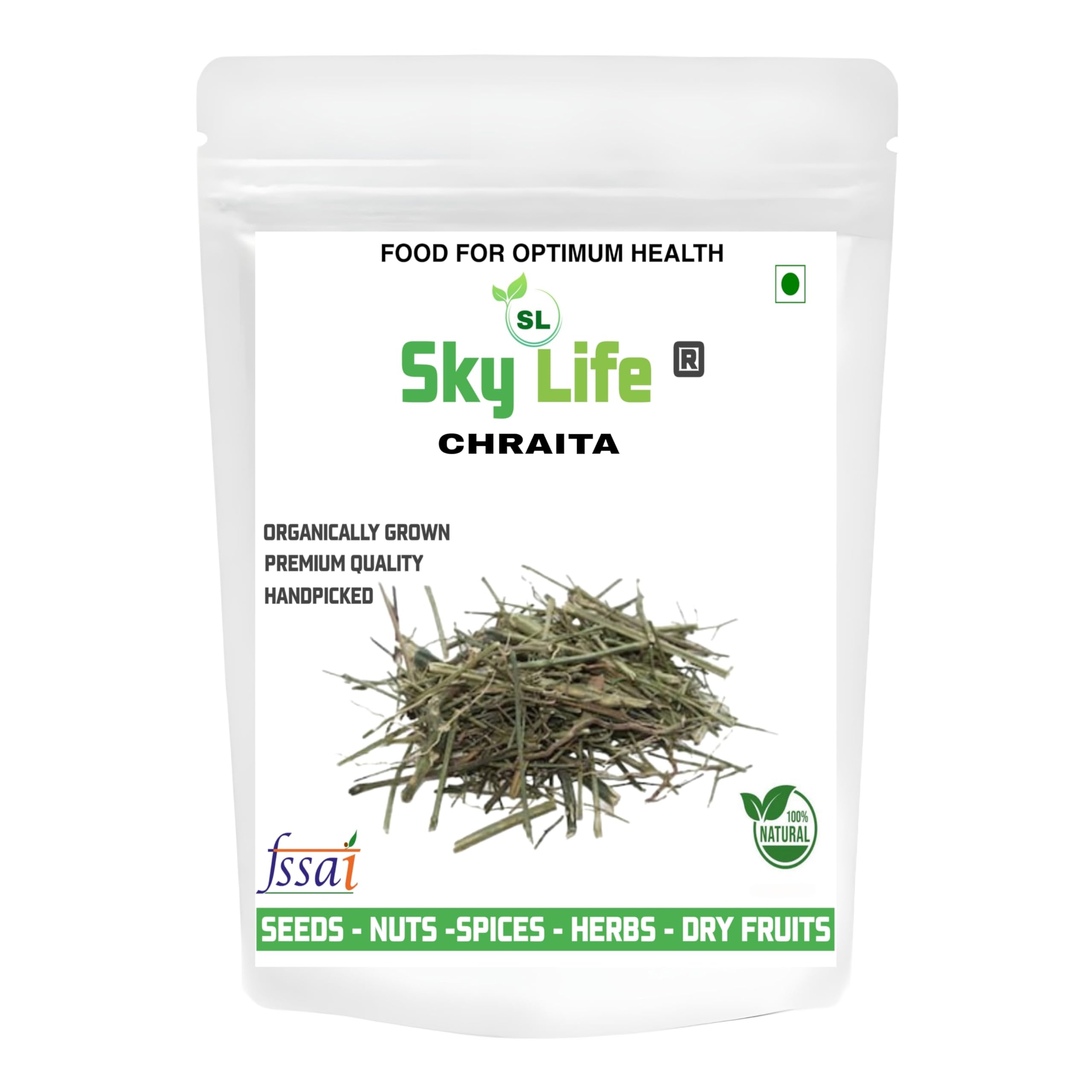 Sky Life® Chiraita Asli - 50Grm - Swertia chirata - Kadu Chiraita - Kalmegh - Bitter stick - Chiretta - Kiraita -Nilavembu - Charatin - Charaita - Chiretta