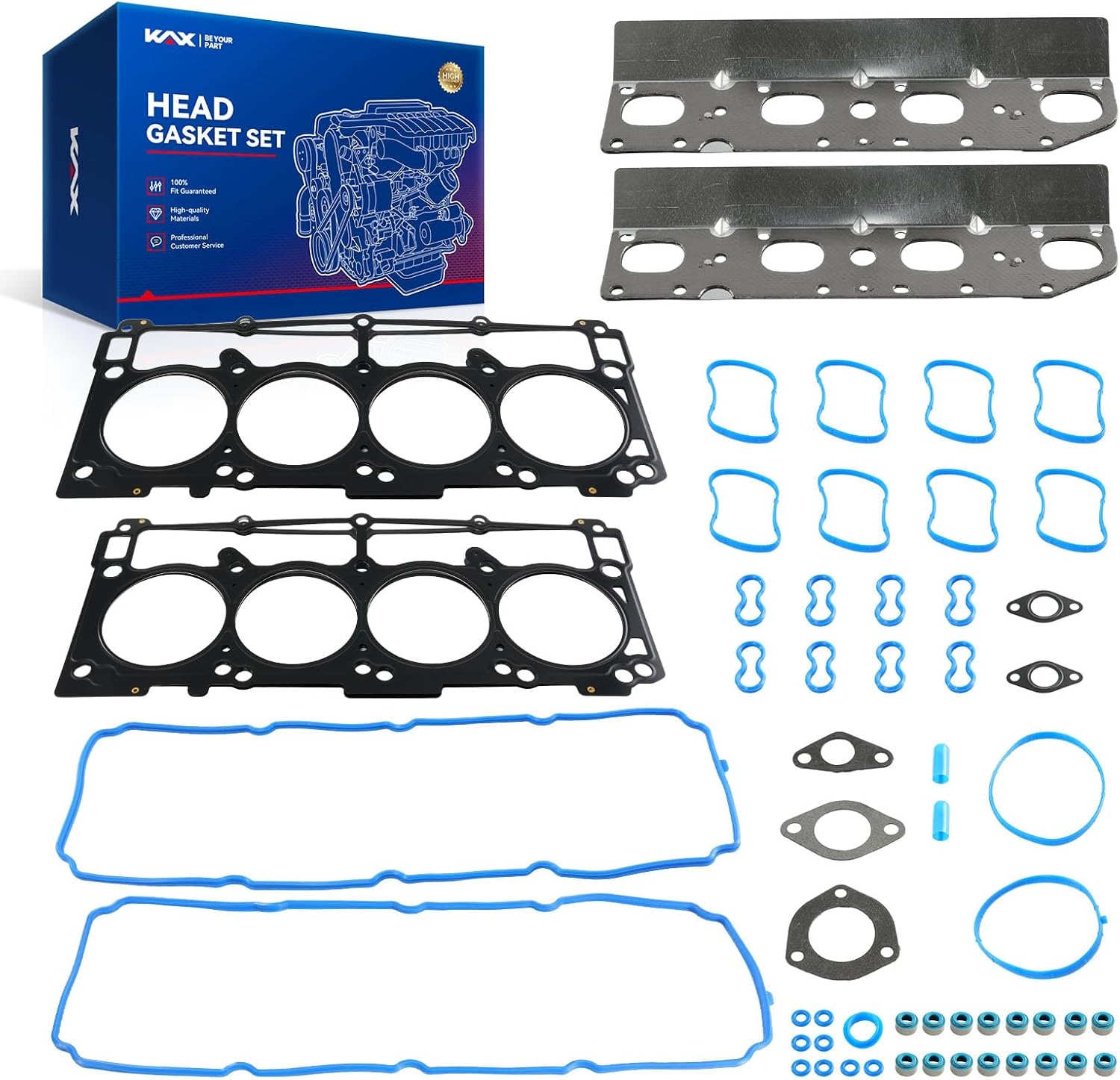 KAX Engine Cylinder Head Gasket Set Compatible with Ram 1500 2011-2020, 1500 Classic 2019-2020, Dodge Ram 1500 2009-2010, Charger Grand Cherokee Challenger 2009-2020 5.7L, Head Gasket Kit, HS26423PT